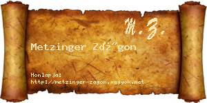 Metzinger Zágon névjegykártya